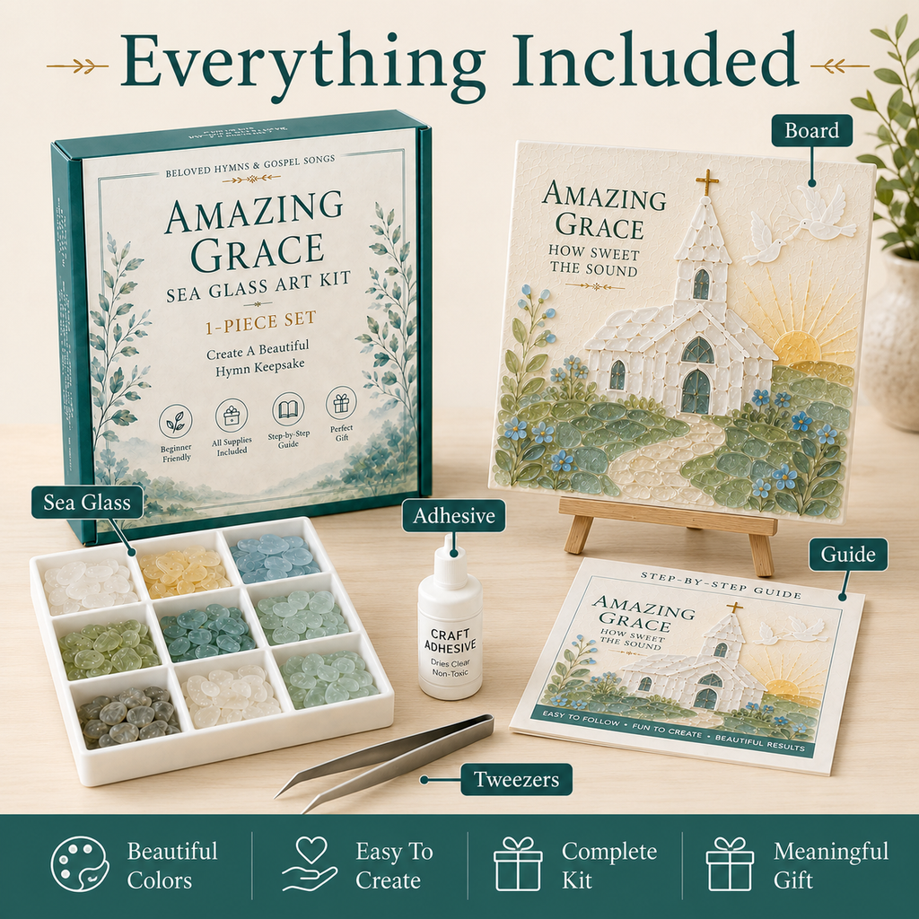 Beloved Hymns & Gospel Songs Sea Glass Art Kit