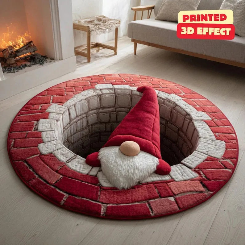 Christmas 3D Optical Illusion Round Floor Mat – 80 cm