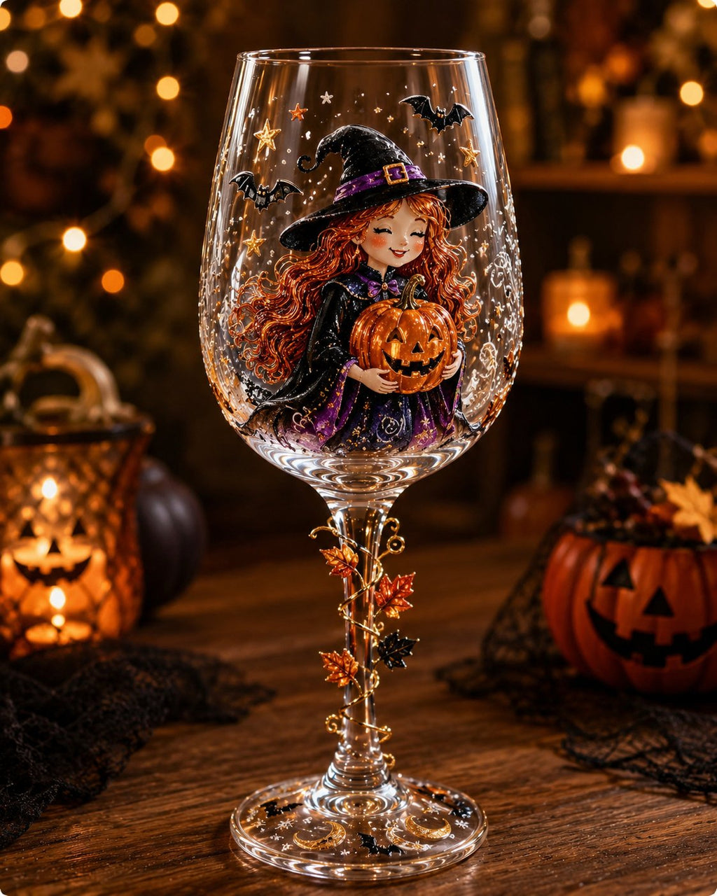 Halloween 3D Stemmed Wine Goblet