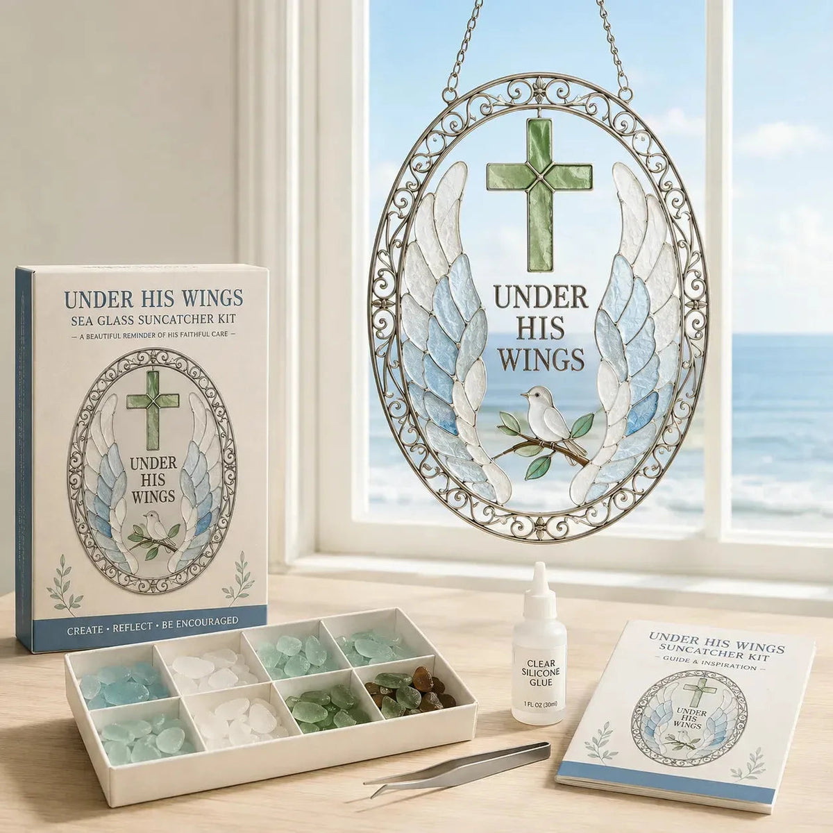 DIY Scripture Sea Glass Suncatcher Kit – 6 Designs
