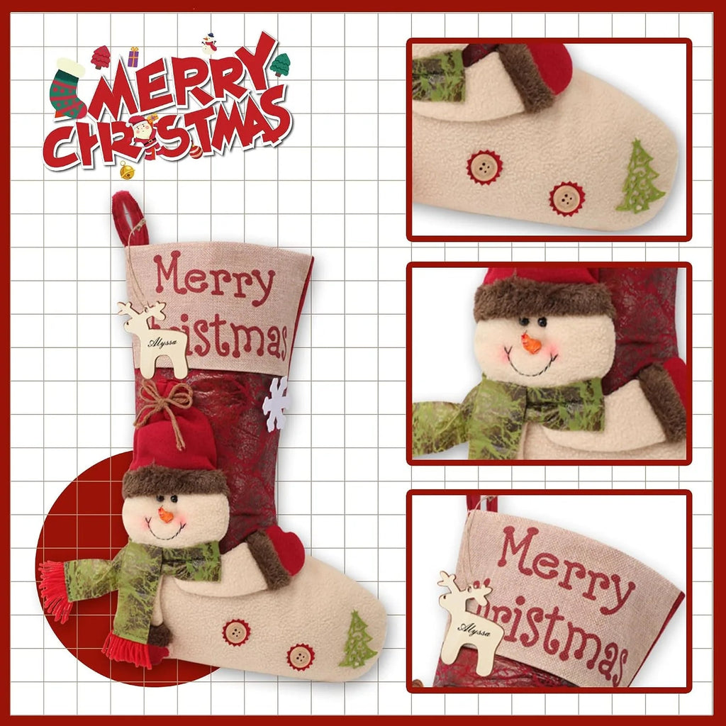 Personalized Christmas Stocking with 3D Character – 3 Designs