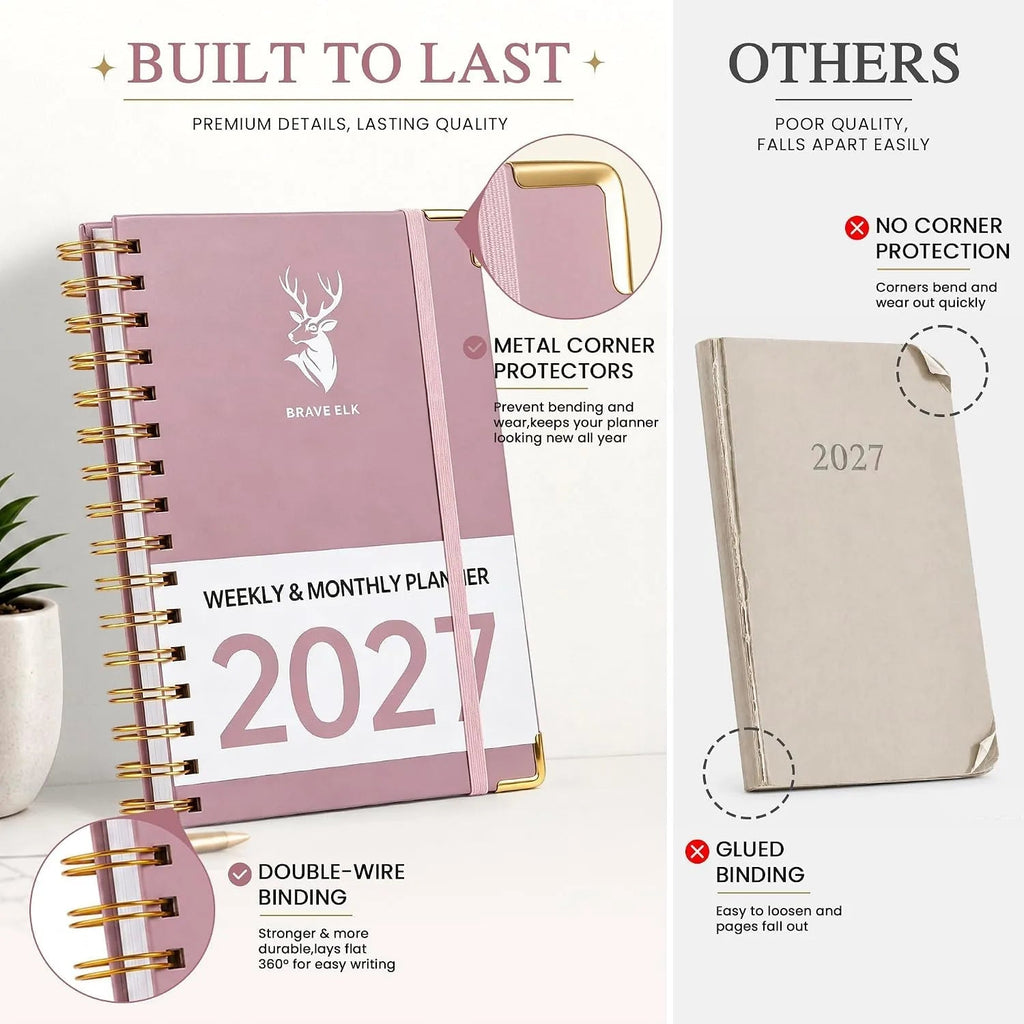 2027 A5 Deer Spiral Planner – 160 Sheets
