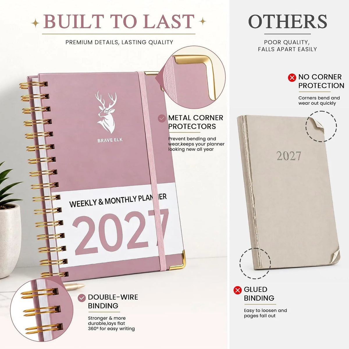 2027 A5 Deer Spiral Planner – 160 Sheets