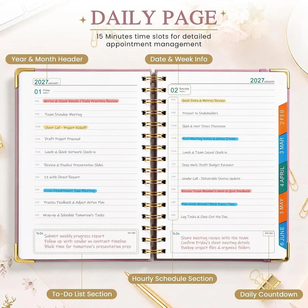 2027 A5 Deer Spiral Planner – 160 Sheets