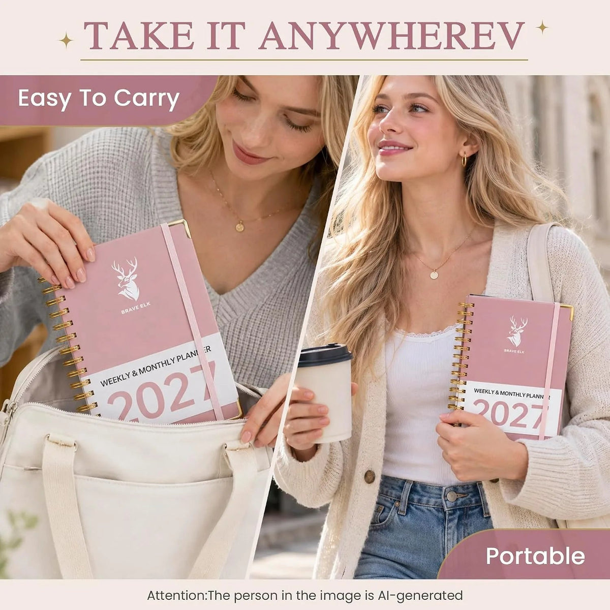 2027 A5 Deer Spiral Planner – 160 Sheets