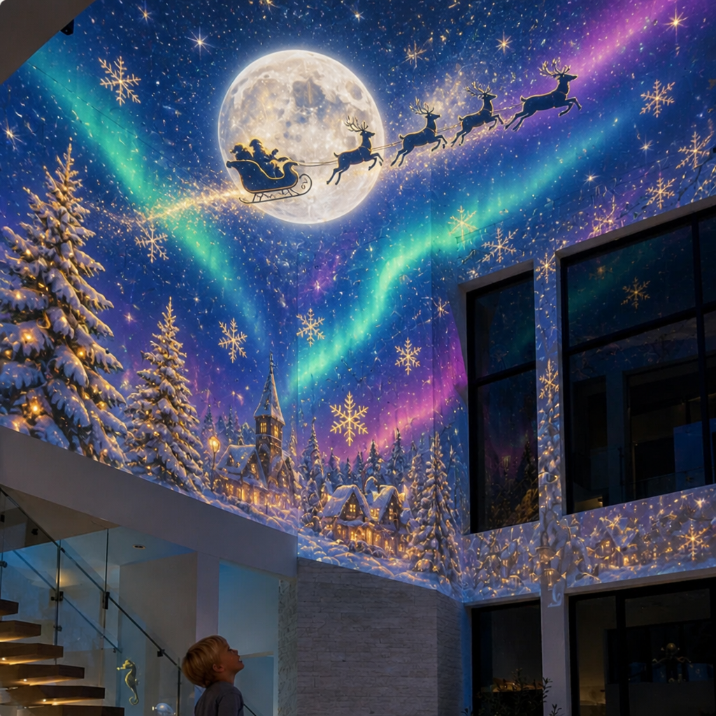 Christmas Sky Projector – 360° Snow & Santa Light Show