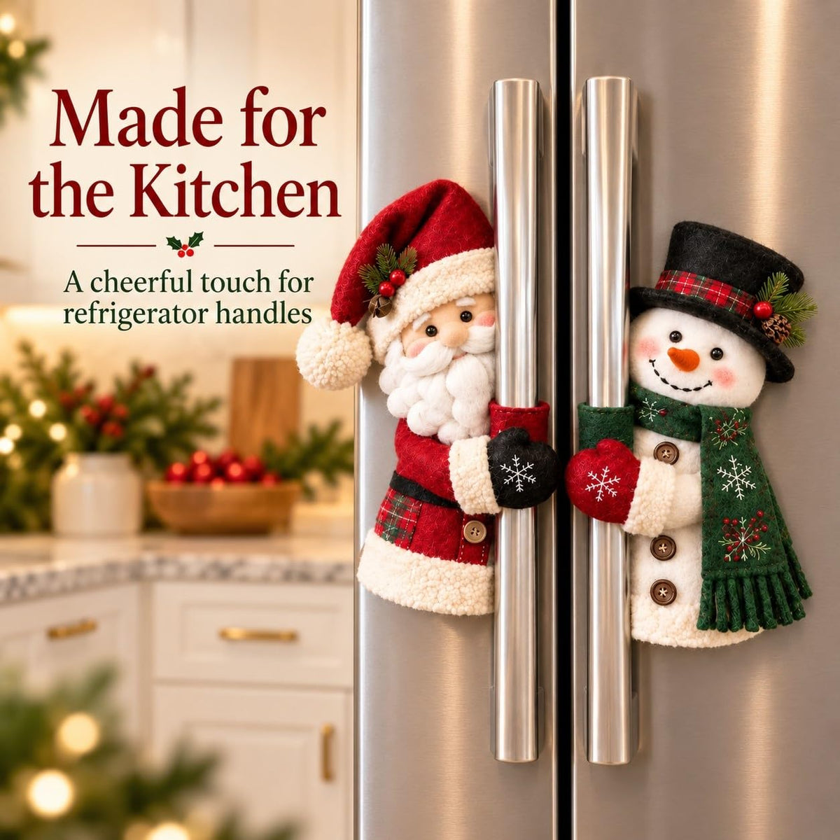 Santa & Snowman Christmas Handle Covers