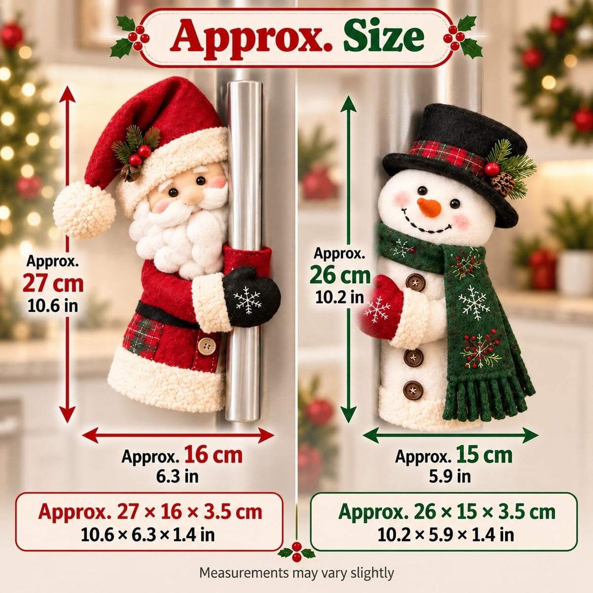Santa & Snowman Christmas Handle Covers