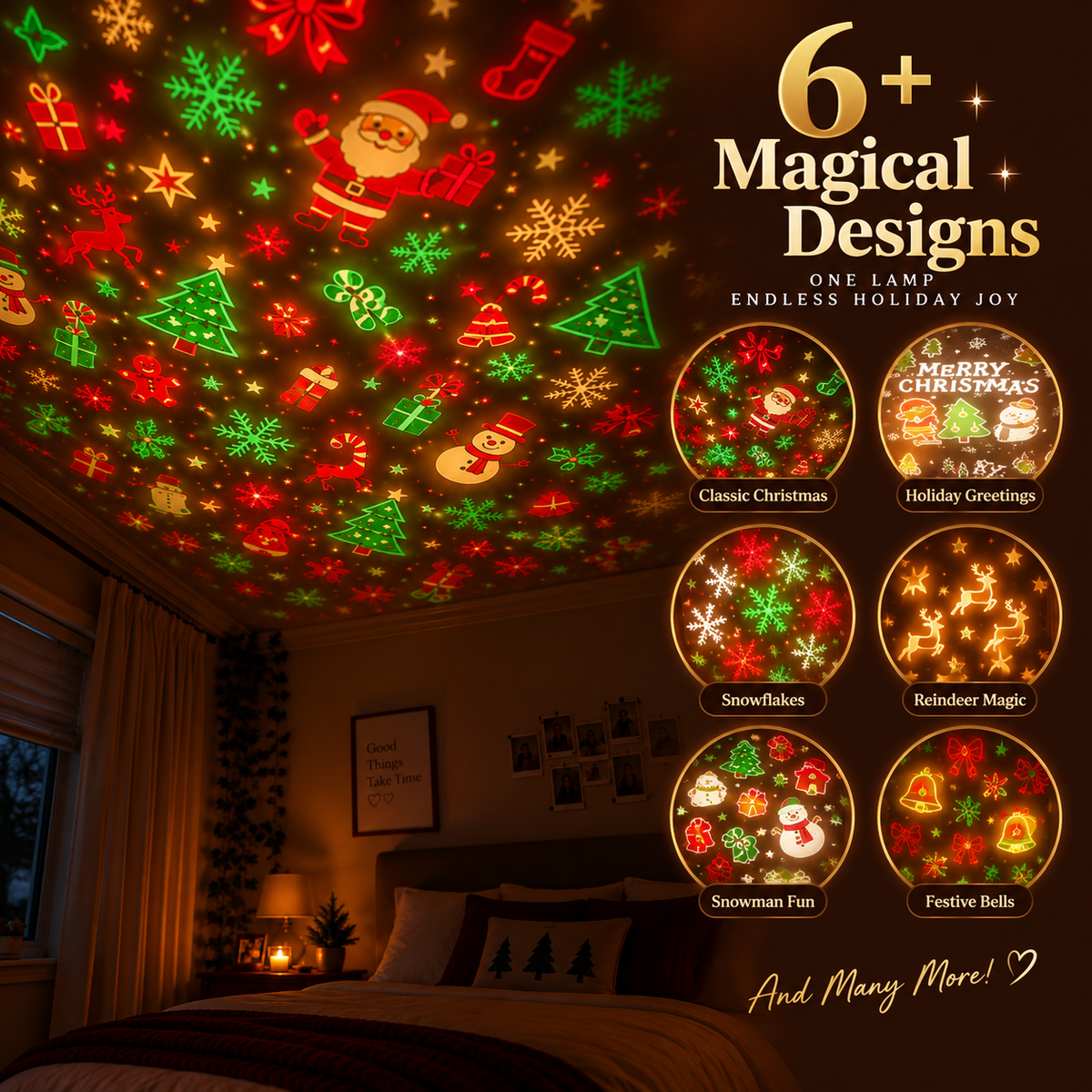 HD USB Christmas Tree Projector Light