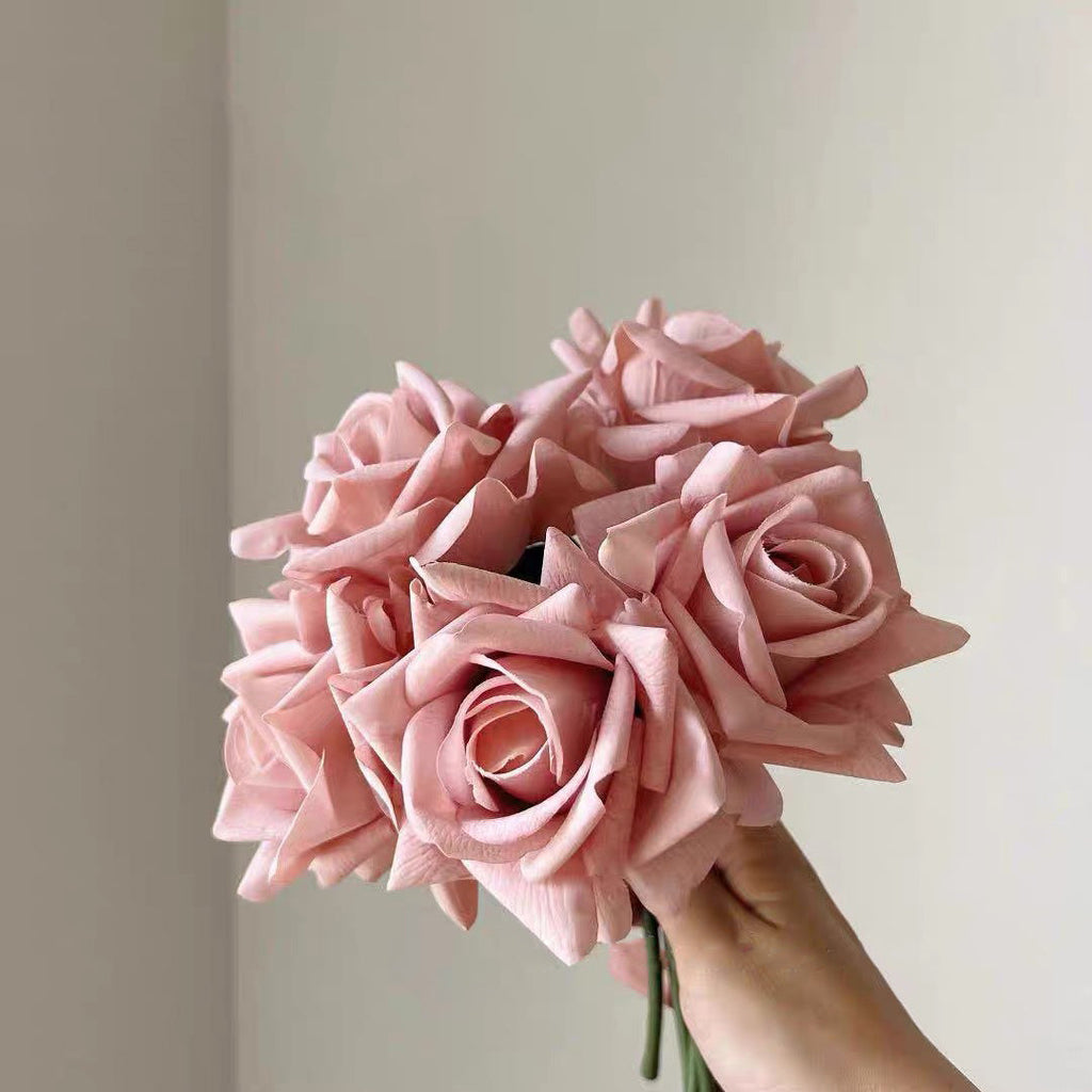 Faux Rose Arrangement - Blush Pink Rose (10 Stems / 10 Roses)