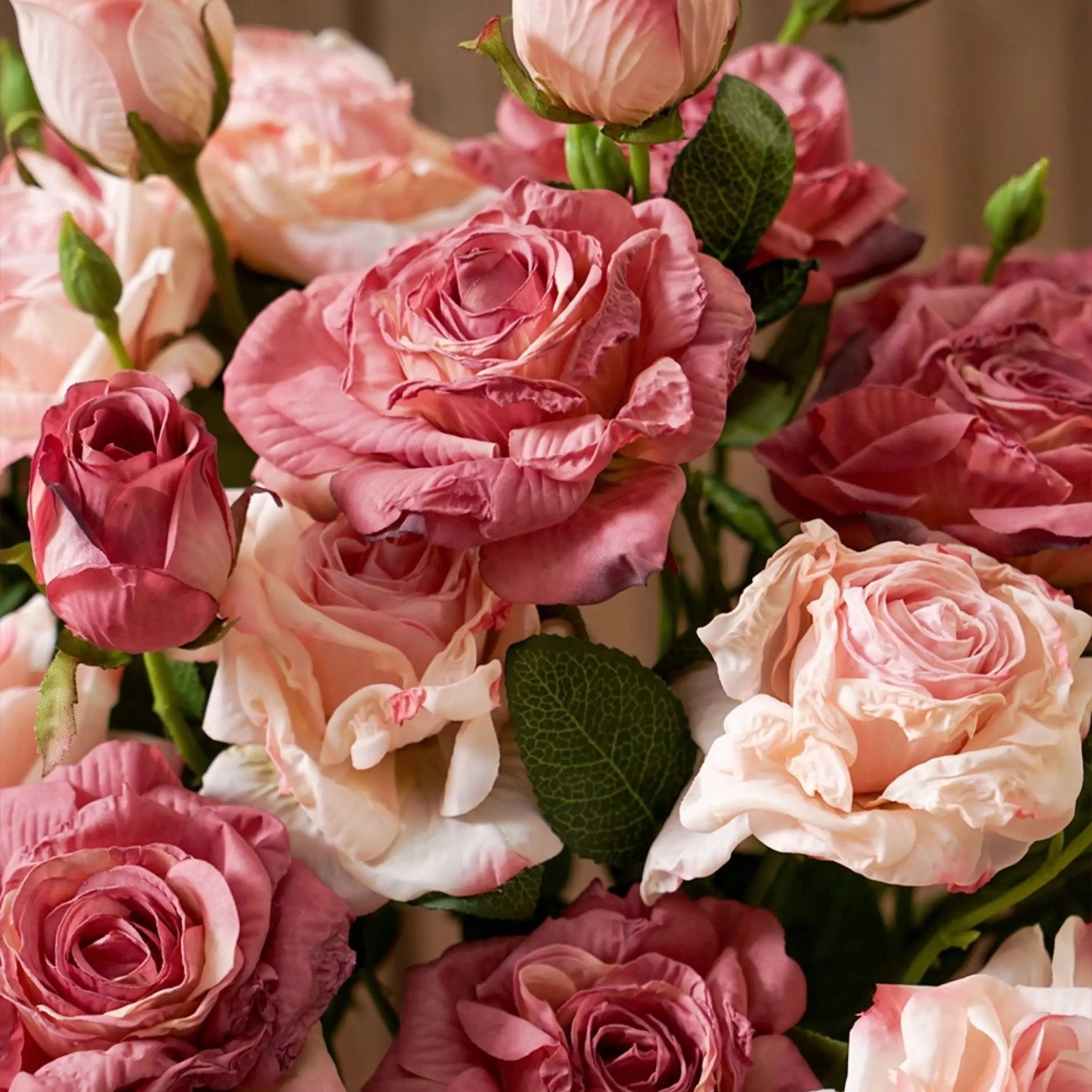 Vintage Mauve & Fuchsia-Edged Rose Bouquet