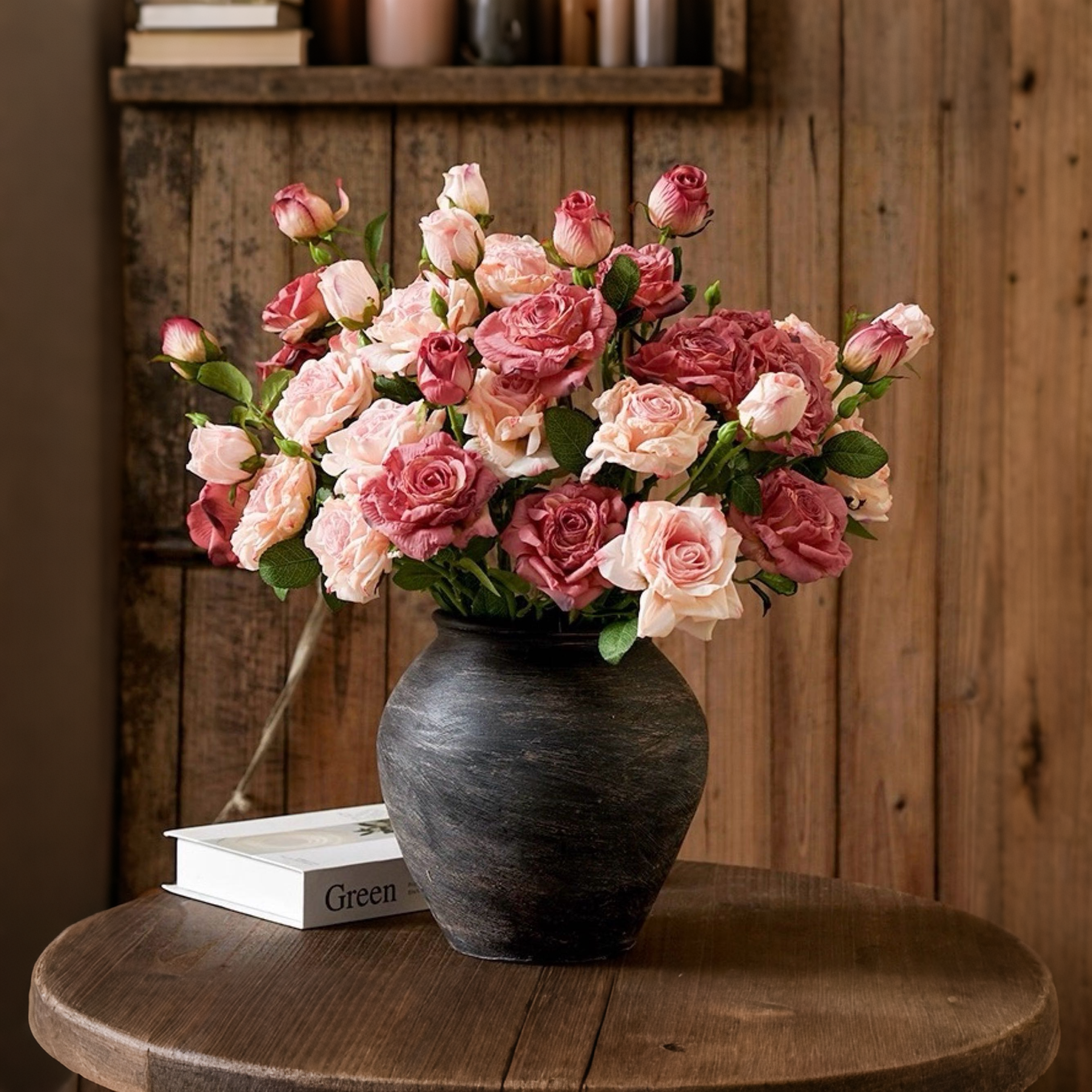Vintage Mauve & Fuchsia-Edged Rose Bouquet