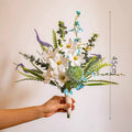 Ethereal White Blossom & Blue Accent Artificial Floral Arrangement