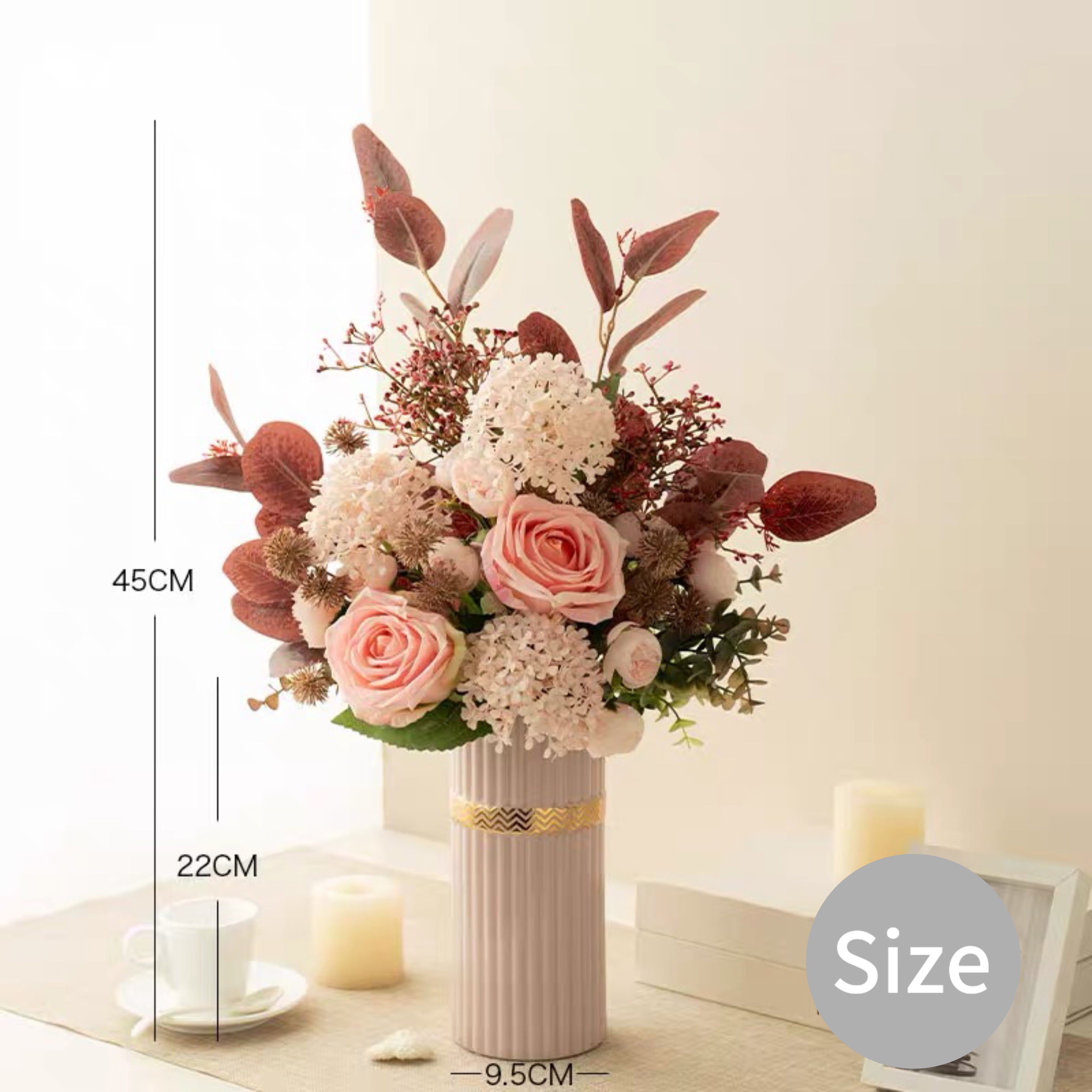 Blush Romance Luxe Pink Artisan Artificial Floral Arrangement