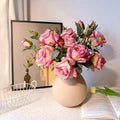 Faux Floral Arrangement - Pink Rose & Greenery (4 Stems)