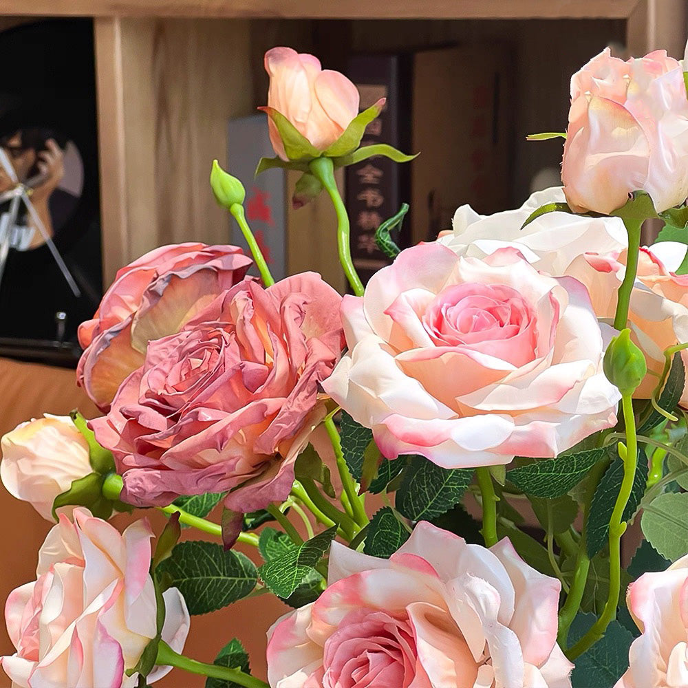 Blush Rose Symphony Artisan Faux Floral Arrangement