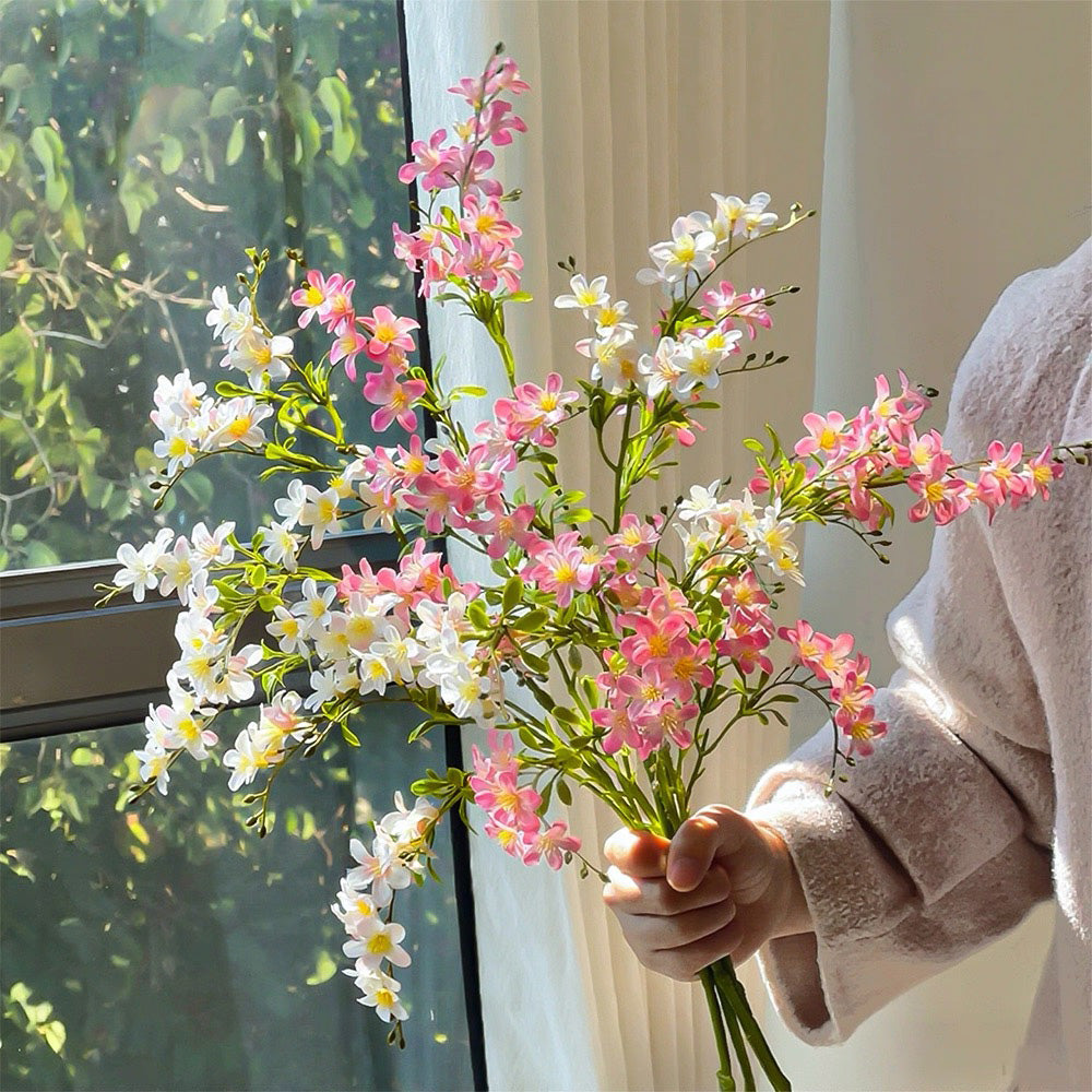 Blush & Ivory Forsythia Elegance Artisan Faux Floral Arrangement