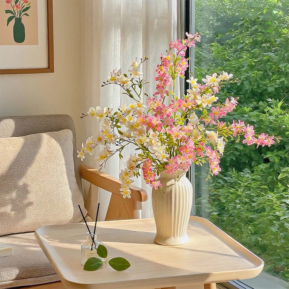 Blush & Ivory Forsythia Elegance Artisan Faux Floral Arrangement