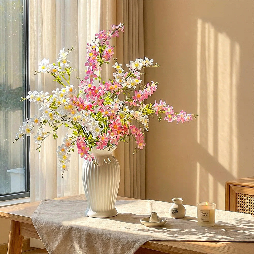 Blush & Ivory Forsythia Elegance Artisan Faux Floral Arrangement