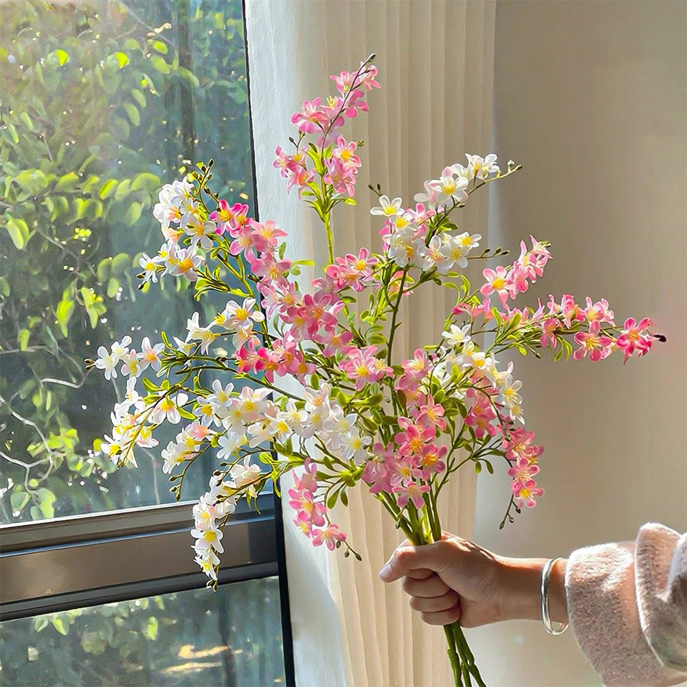 Blush & Ivory Forsythia Elegance Artisan Faux Floral Arrangement