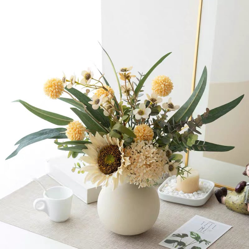 Textured Globe Vase - Creamy White