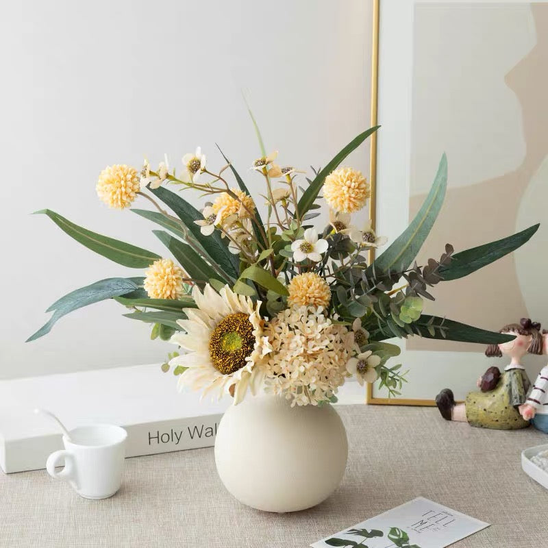 Rustic Charm Artificial Floral Arrangement - Creamy Hues