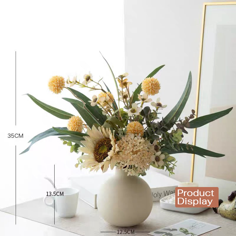 Rustic Charm Artificial Floral Arrangement - Creamy Hues