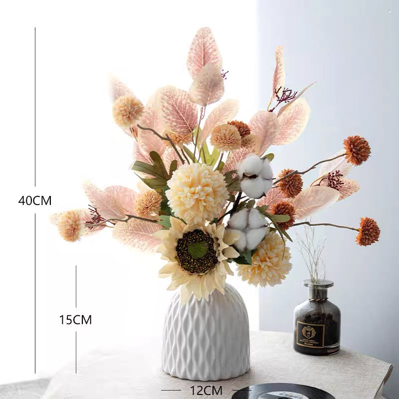 Rope Trimmed Textured Vase - White