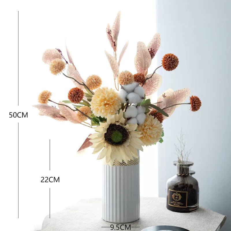 Ribbed Cylinder Vase - White