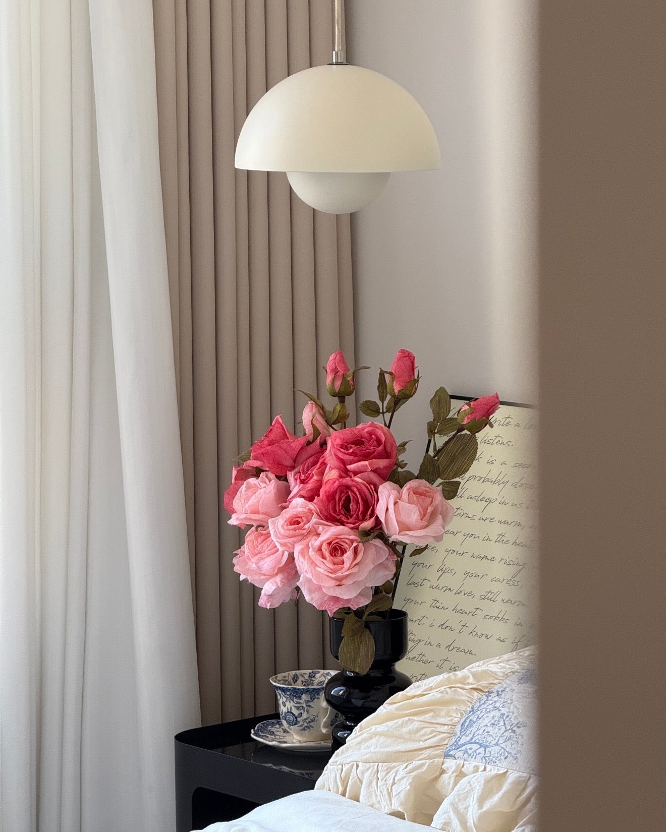 Blush & Coral Rose Bouquet Faux Floral Arrangement