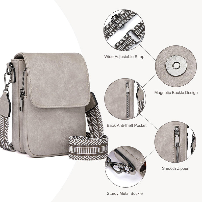 Small crossbody bag with decorative shoulder strap 
Maetiva