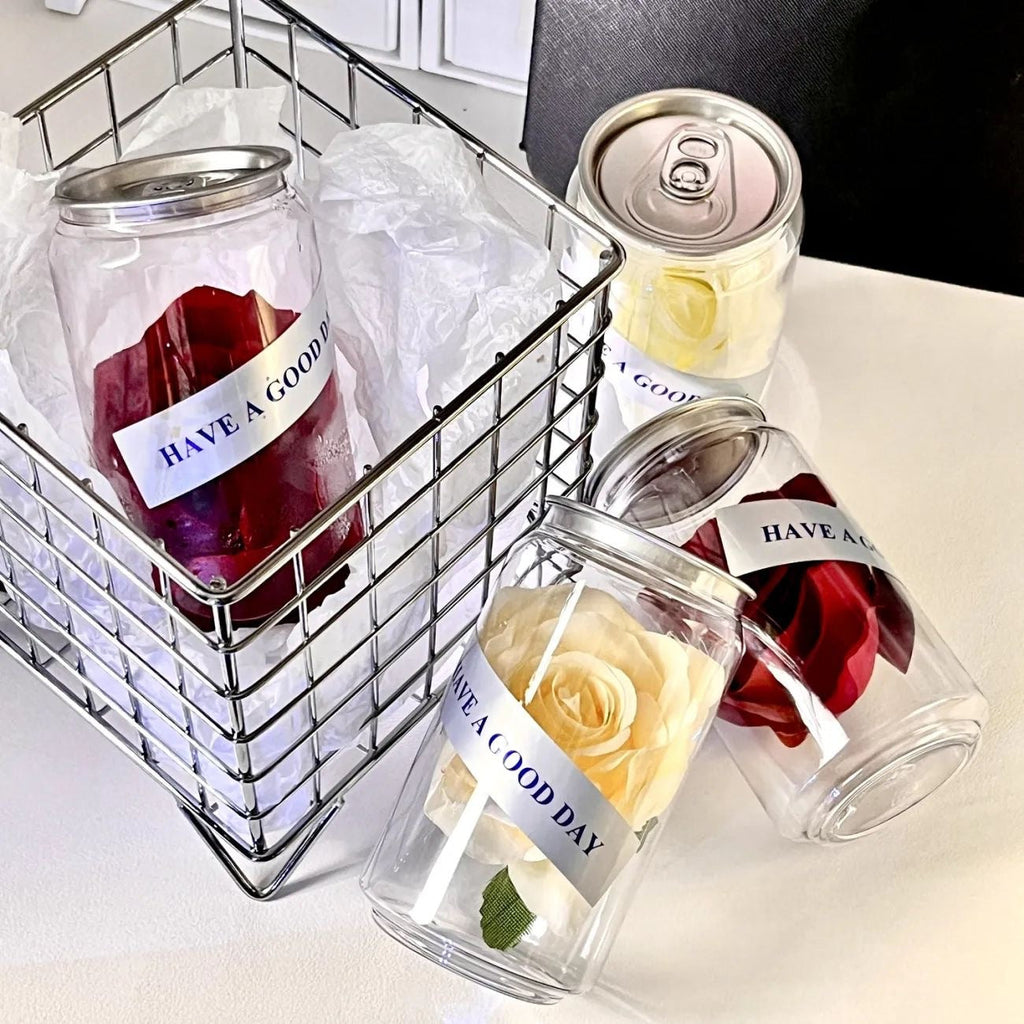 Decorative Roses In Glass Container 
Maetiva
