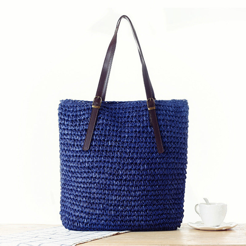 Braided Beach Bag with Sturdy Leather Handles 
Maetiva