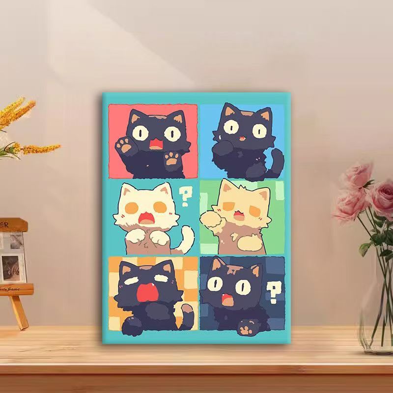Playful Cat Comic Canvas Art 
Maetiva
