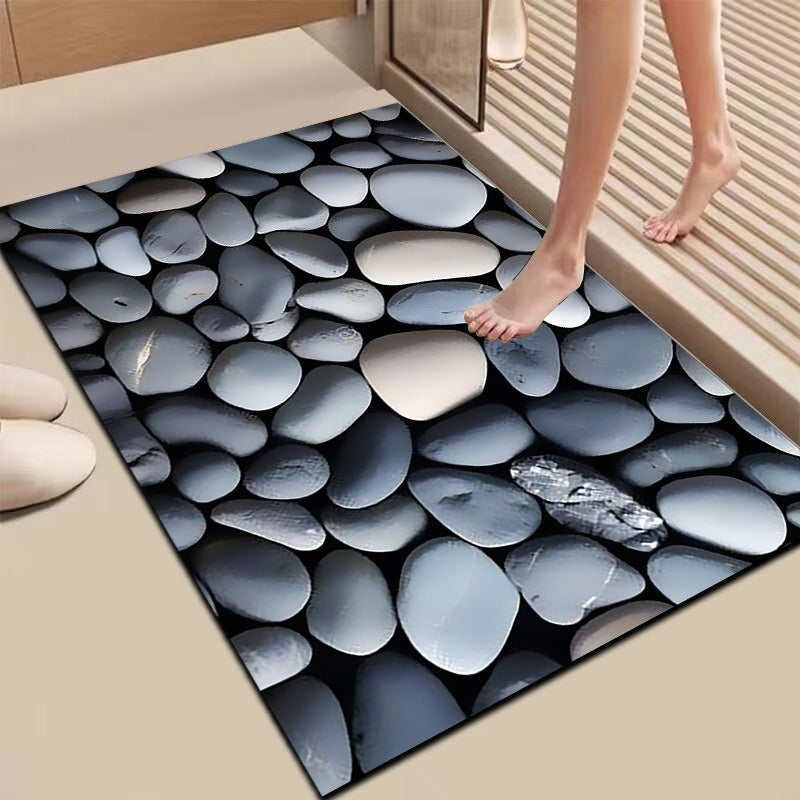 Textured Stone Print Area Mat 
Maetiva