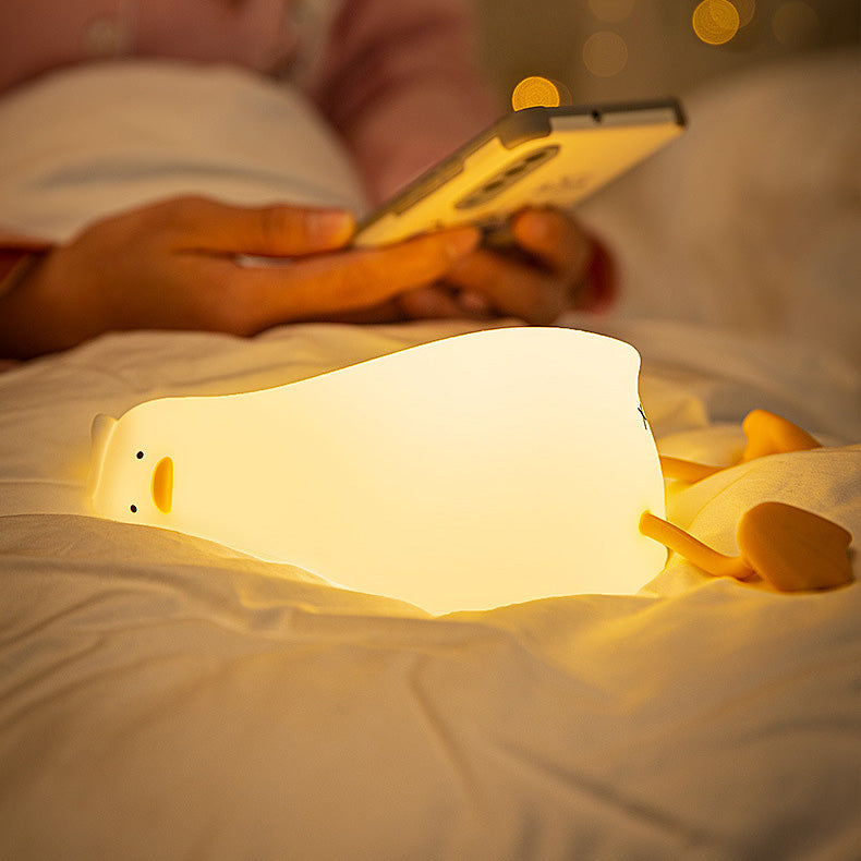 Maetiva® Squishy Silicone Lazy Duck LED Night Light - Perfect Gift for Kids and Girls