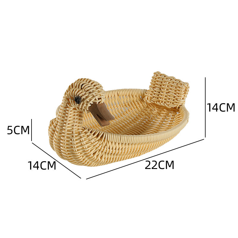 Decorative Woven Duck-Shaped Storage Basket 
Maetiva