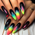 Creative press-on nails with shimmering gradient color 
Maetiva