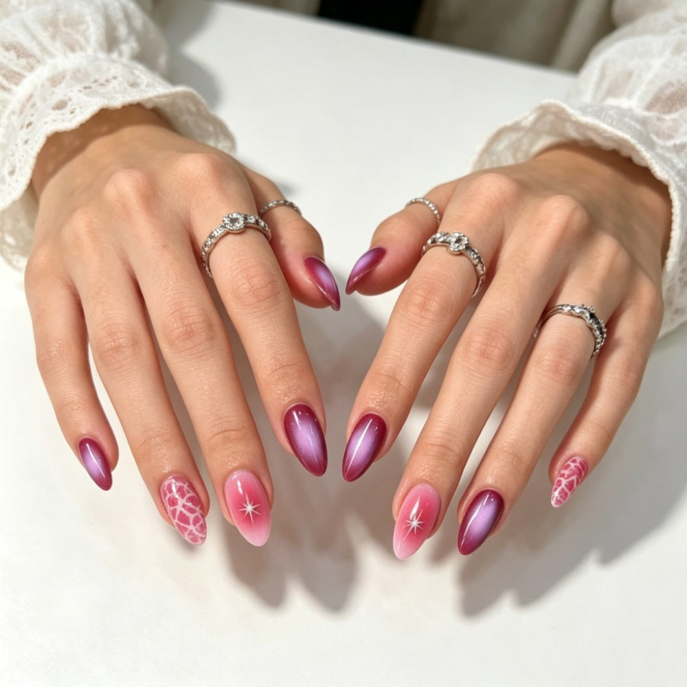 Elegant Press-On Nail Set with Ombre Design 
Maetiva