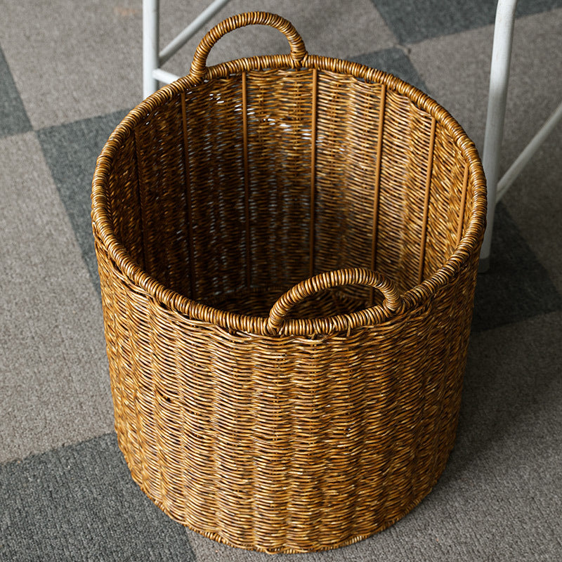 Round Woven Storage Basket with Durable Handles 
Maetiva