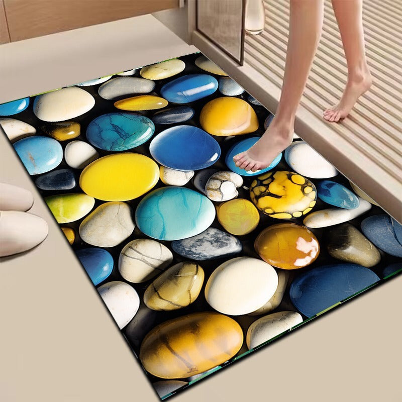 Textured Stone Print Area Mat 
Maetiva