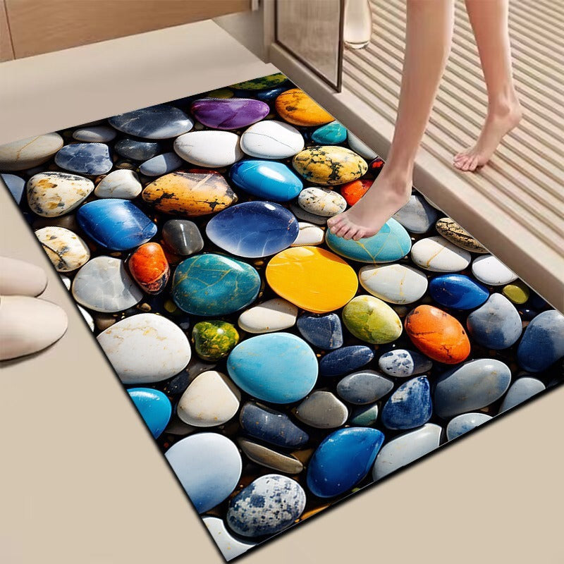 Textured Stone Print Area Mat 
Maetiva