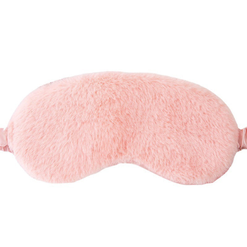Women's fluffy ergonomic eye mask with adjustable satin band and soft faux fur cover 
Maetiva