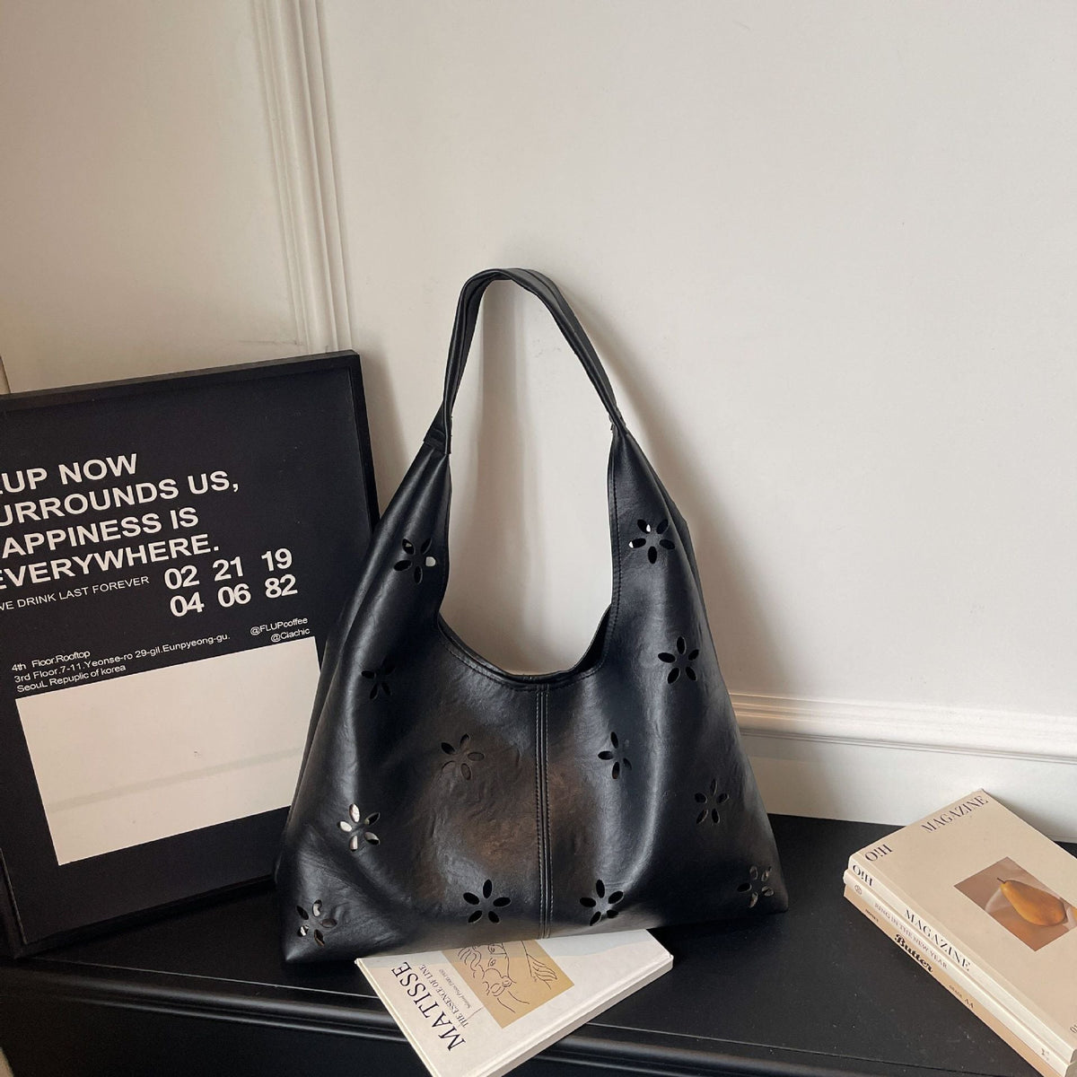 Floral Cut-Out Hobo Bag 
Maetiva