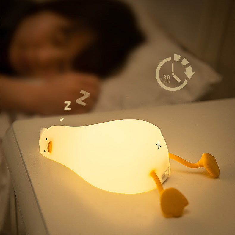Maetiva® Squishy Silicone Lazy Duck LED Night Light - Perfect Gift for Kids and Girls