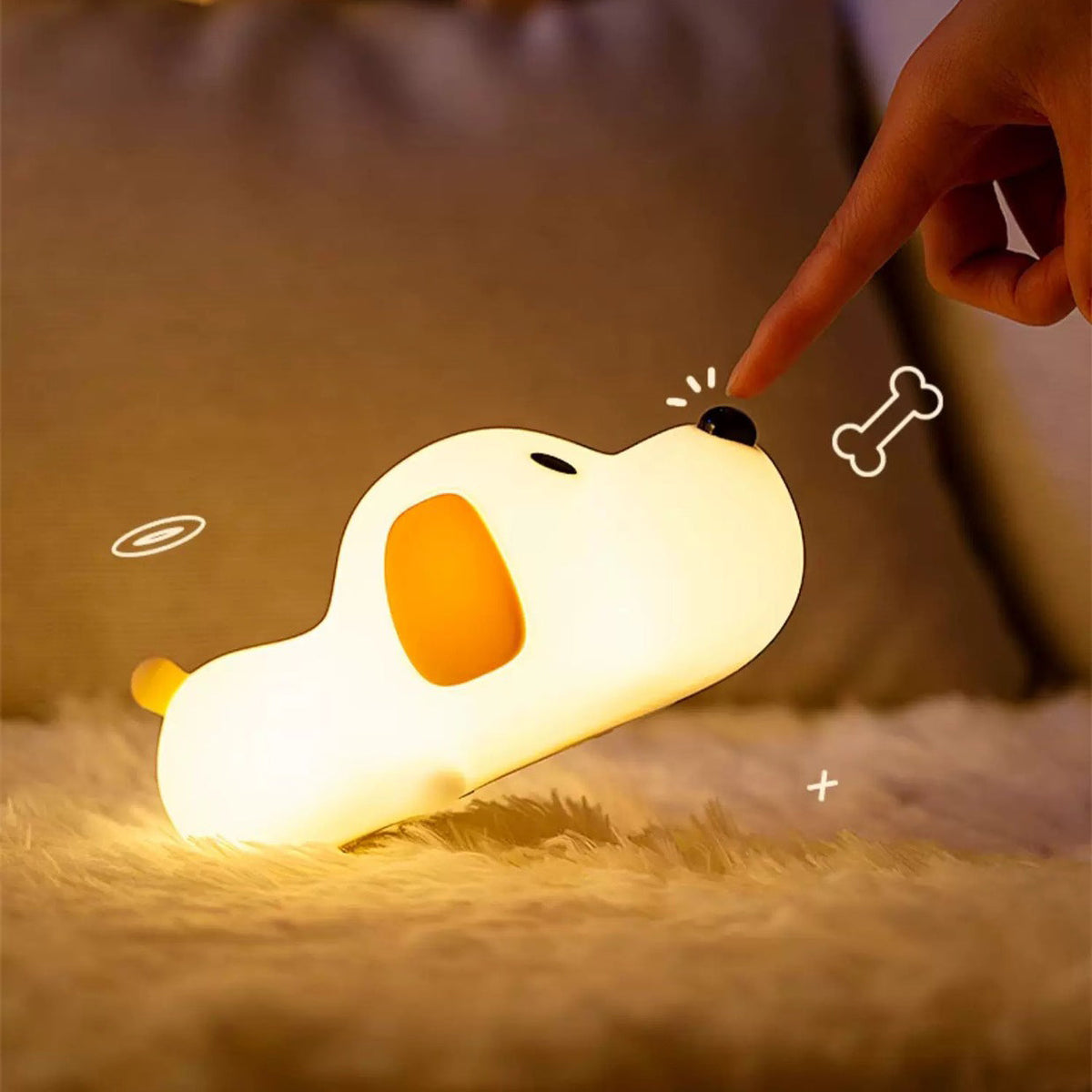 Maetiva® Puppy Silicone Squishy Night Light Gift Cute Droopy Ears and Cozy for Decor Perfect Gift