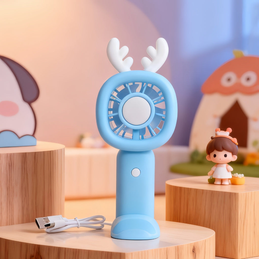 Women's Portable Fan with Cute Antlers Design 
Maetiva