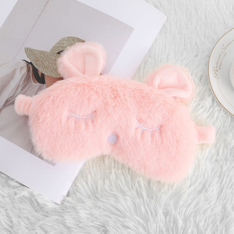 Ladies nan cozy unicorn sleep mask with embroidered eyelashes, soft plush and elastic ruffled ribbon 
Maetiva