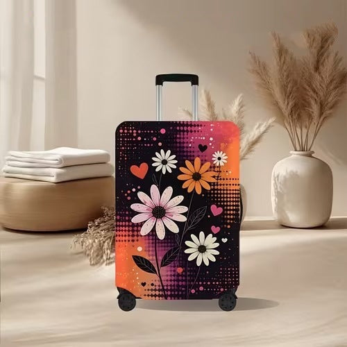 Unisex nan elastic suitcase cover with volcanic lava marble design, stretch protective cover for trolley 
Maetiva