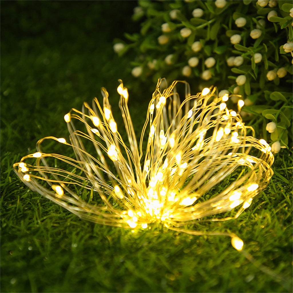 Outdoor Solar Copper Wire Fairy String Lights With Rechargeable Battery Box And Ground Stake 
Maetiva